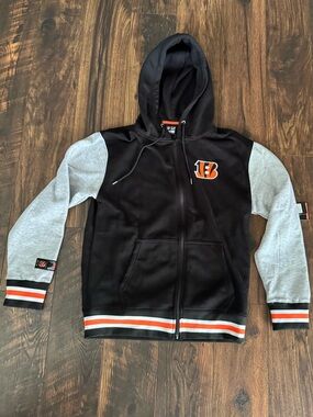 Cincinnati Bengals Hoodie Mens Black Full Zip Fleece NFL Football Graphic